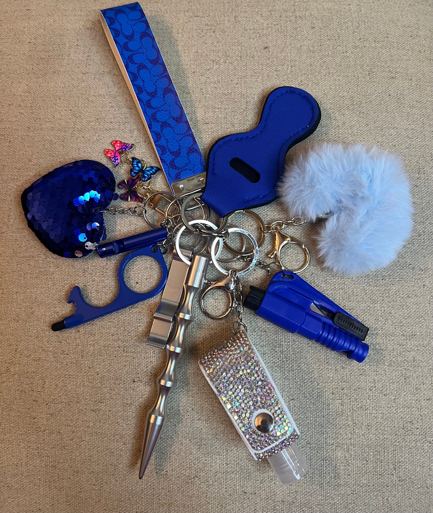 Blue Keychain and Tumbler Combo